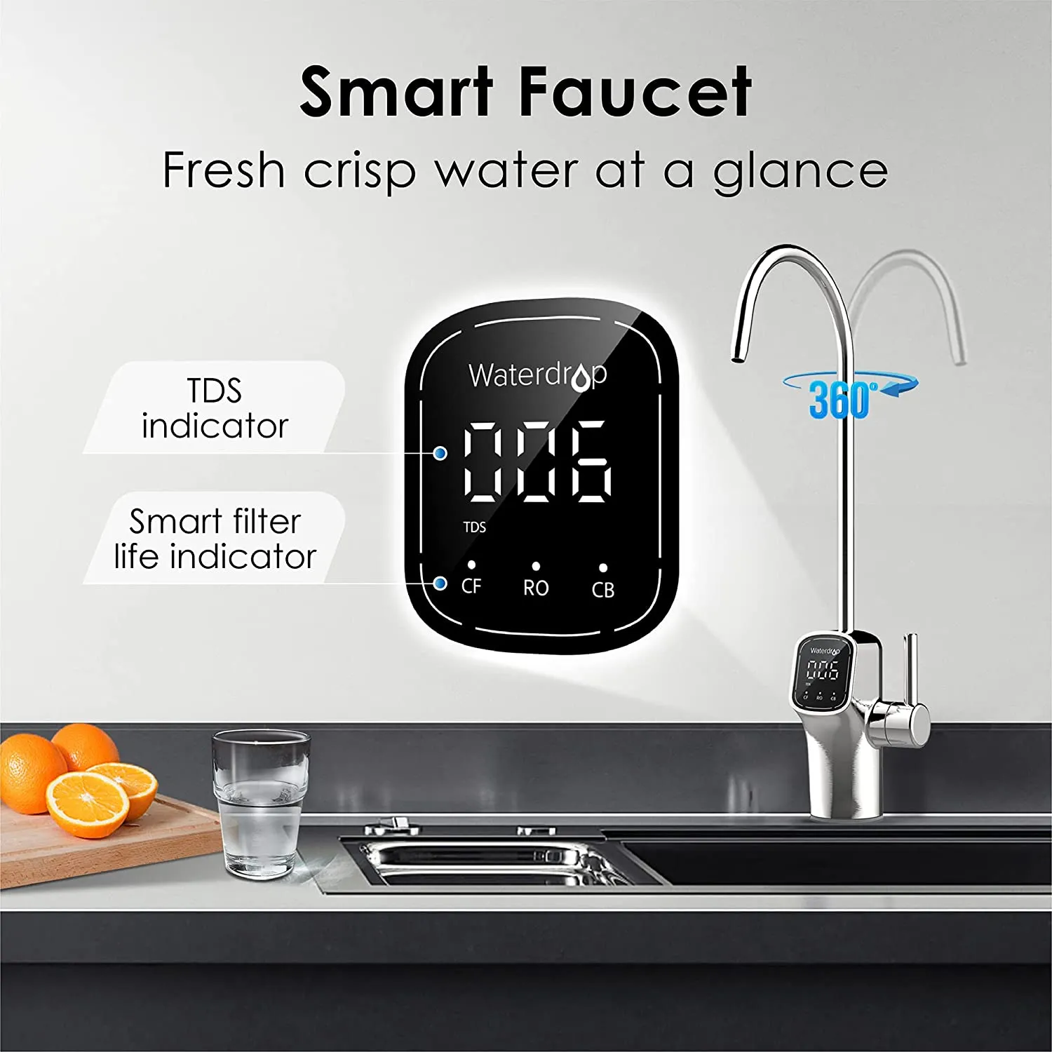 Waterdrop G3 RO System 1-year Combo Sets, with Smart Display Faucet