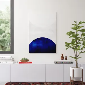 White and Cobalt by LEEMO - Wrapped Canvas Graphic Art Print George Oliver Size: 40" H x 26" W x 0.75" D