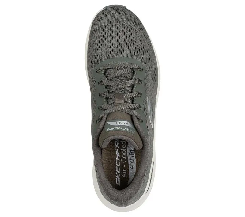 Women's Wide Fit Skechers 150051 Arch Fit 2.0 Big League Sneakers - Olive