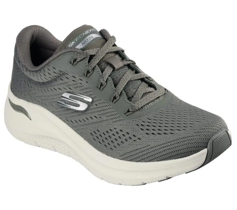 Women's Wide Fit Skechers 150051 Arch Fit 2.0 Big League Sneakers - Olive